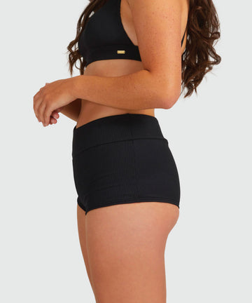 Roxy Womens Mind of Freedom Separate Boy Leg Bikini Pant - Anthracite